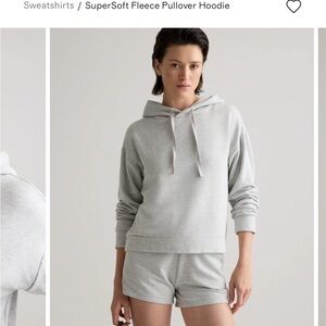 Gray Fleece Pullover Hoodie